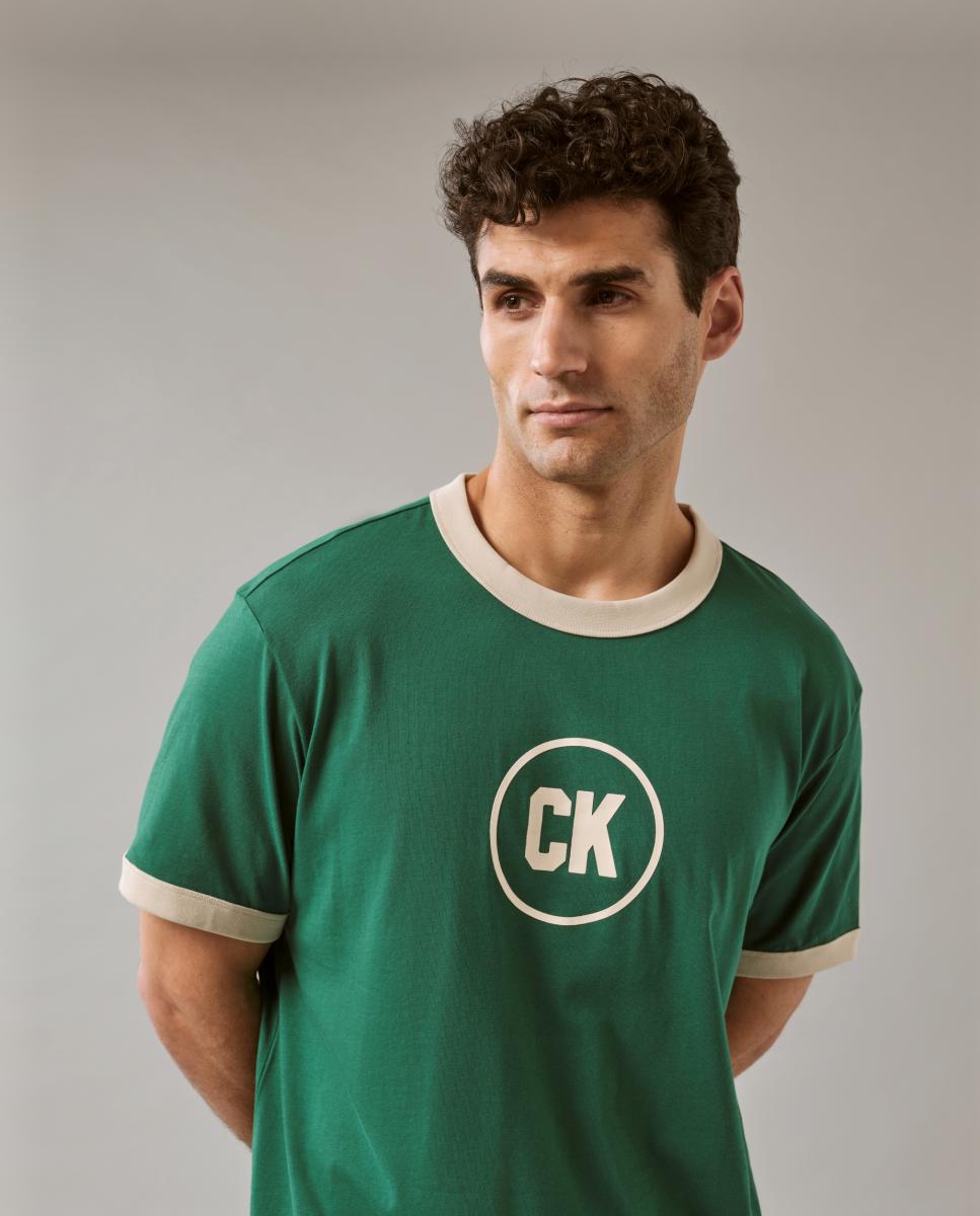 T-shirt com Logótipo Circular Easy Fit Verde-4