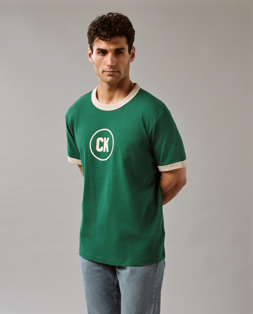 T-shirt com Logótipo Circular Easy Fit Verde-5