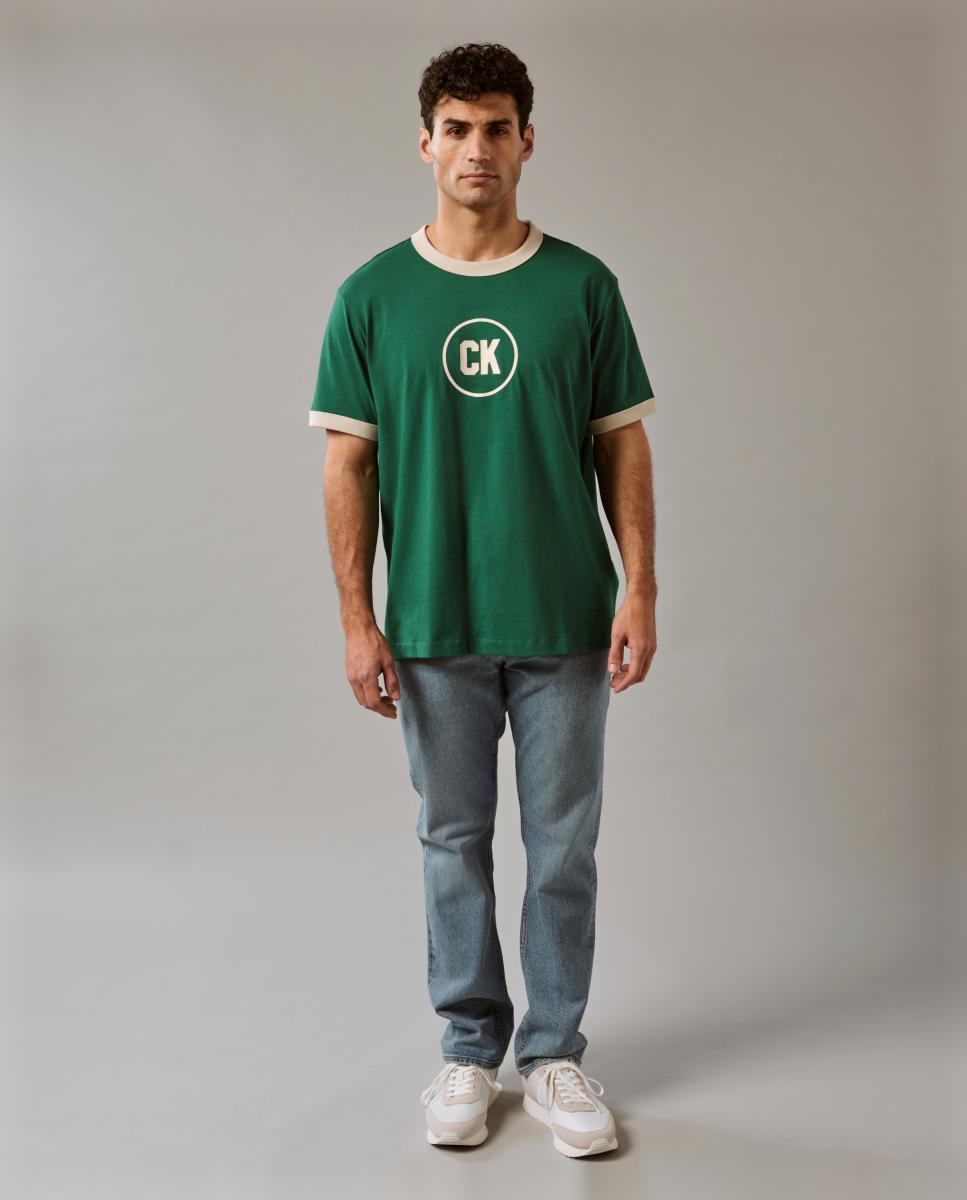 T-shirt com Logótipo Circular Easy Fit Verde-7