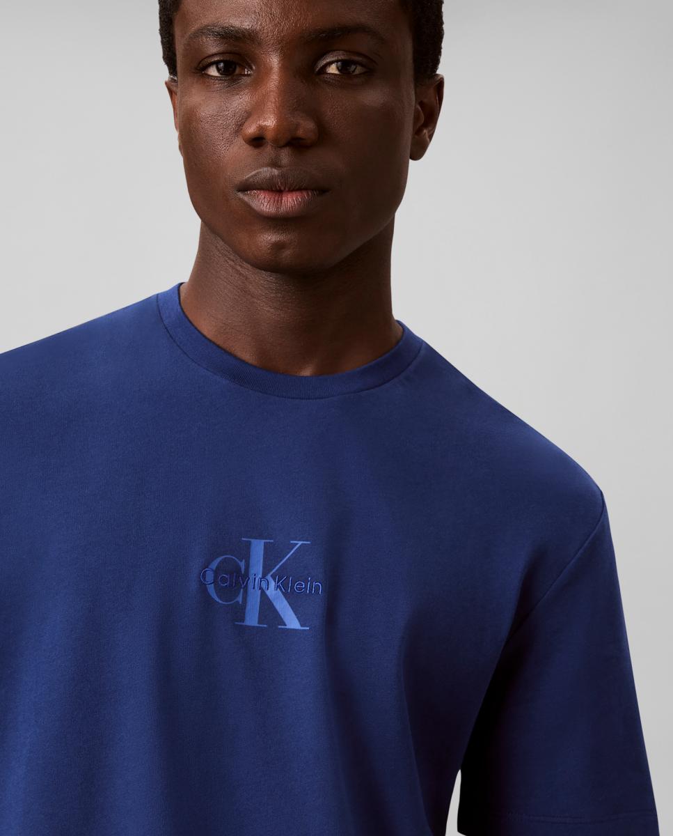 Camiseta Hombre micro monologo - Calvin Klein Jeans - Azul Azul-3