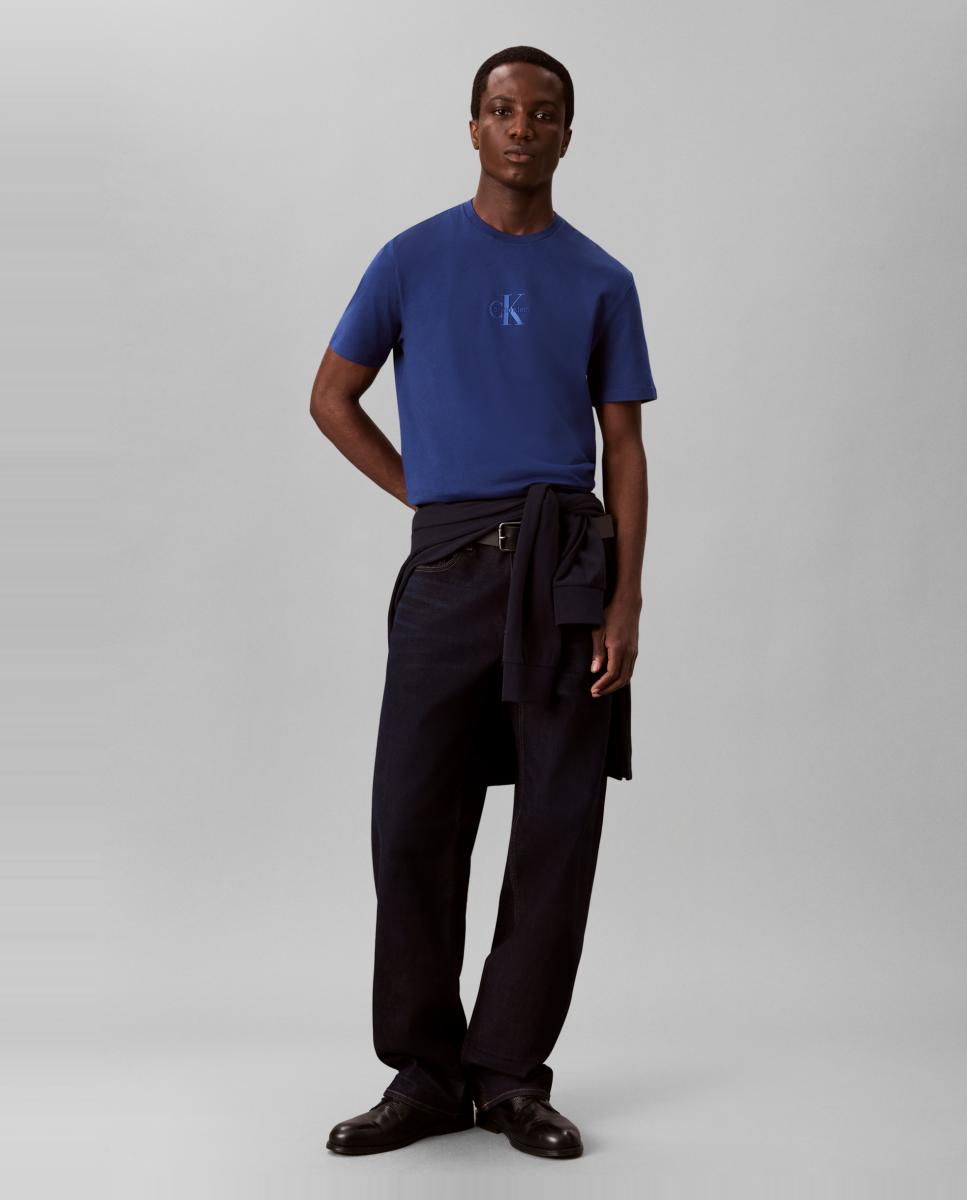 Camiseta Hombre micro monologo - Calvin Klein Jeans - Azul Azul-6