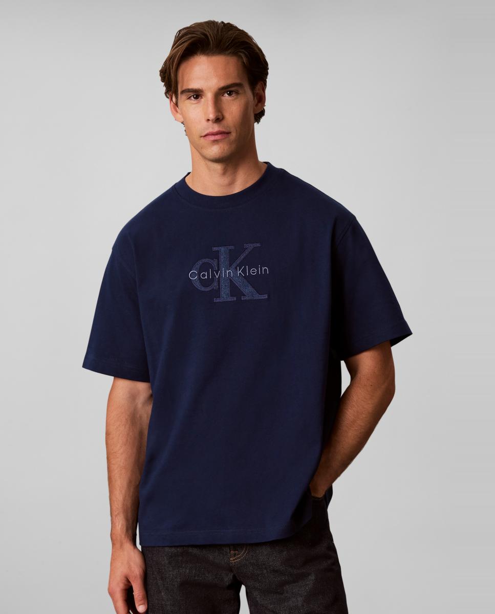 Imagen 0 de Camiseta Hombre monologo efecto lavado Azul