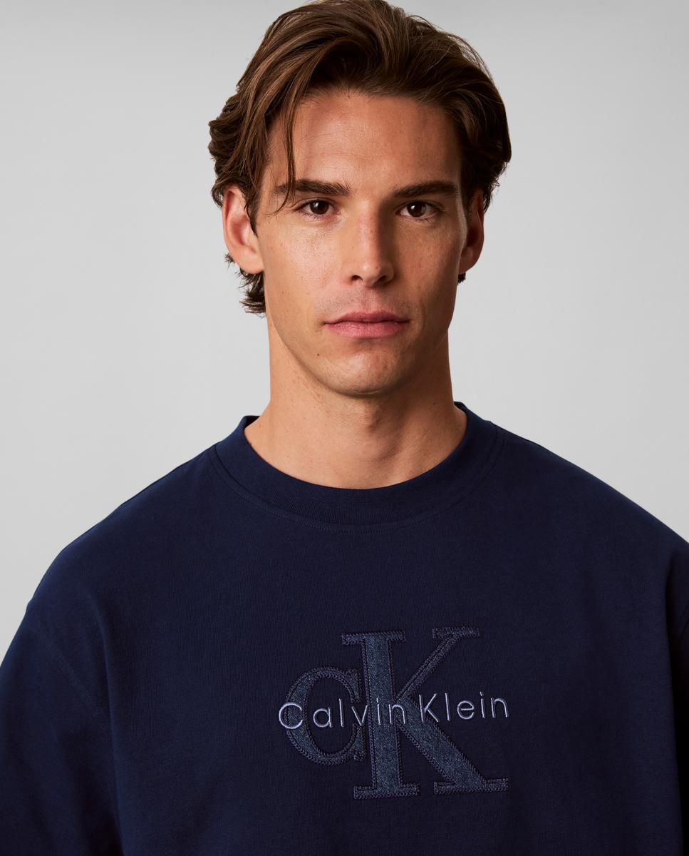 Camiseta Hombre monologo efecto lavado - Calvin Klein Jeans - Azul Azul-3