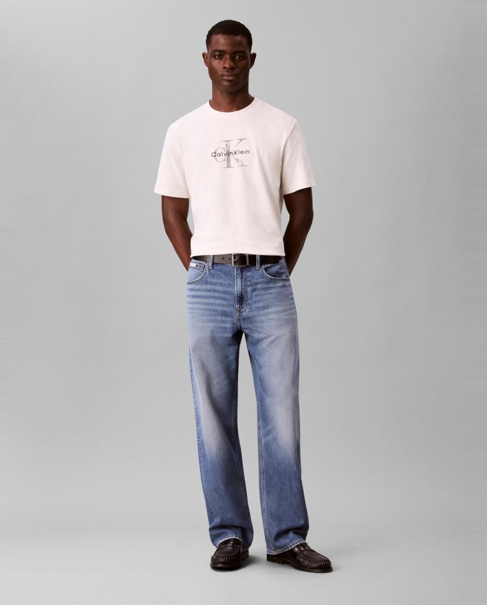 Camiseta Hombre gráfica monologo efecto desgastado - Calvin Klein Jeans - Crudo Crudo-6