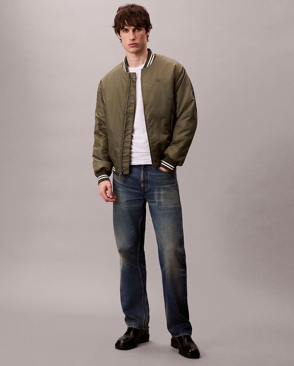Blusão Bomber com Logótipo Verde-militar-7