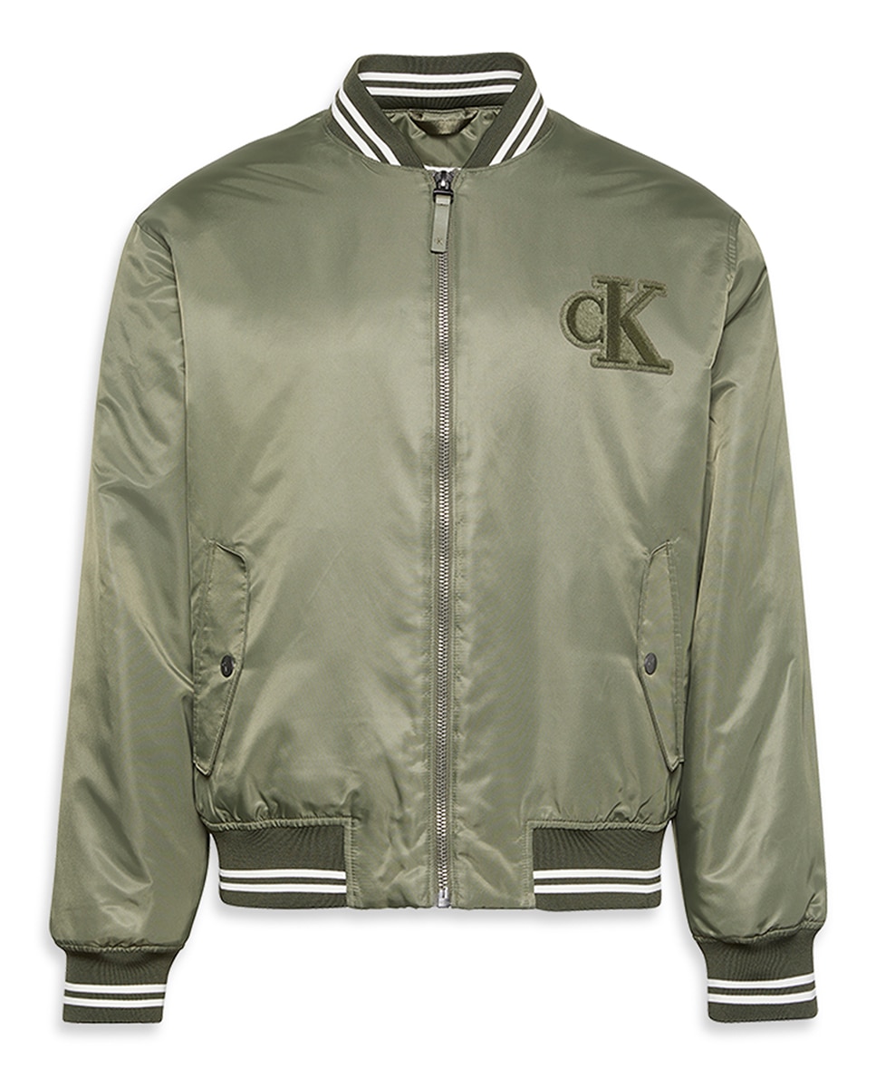 Blusão Bomber com Logótipo Verde-militar-6