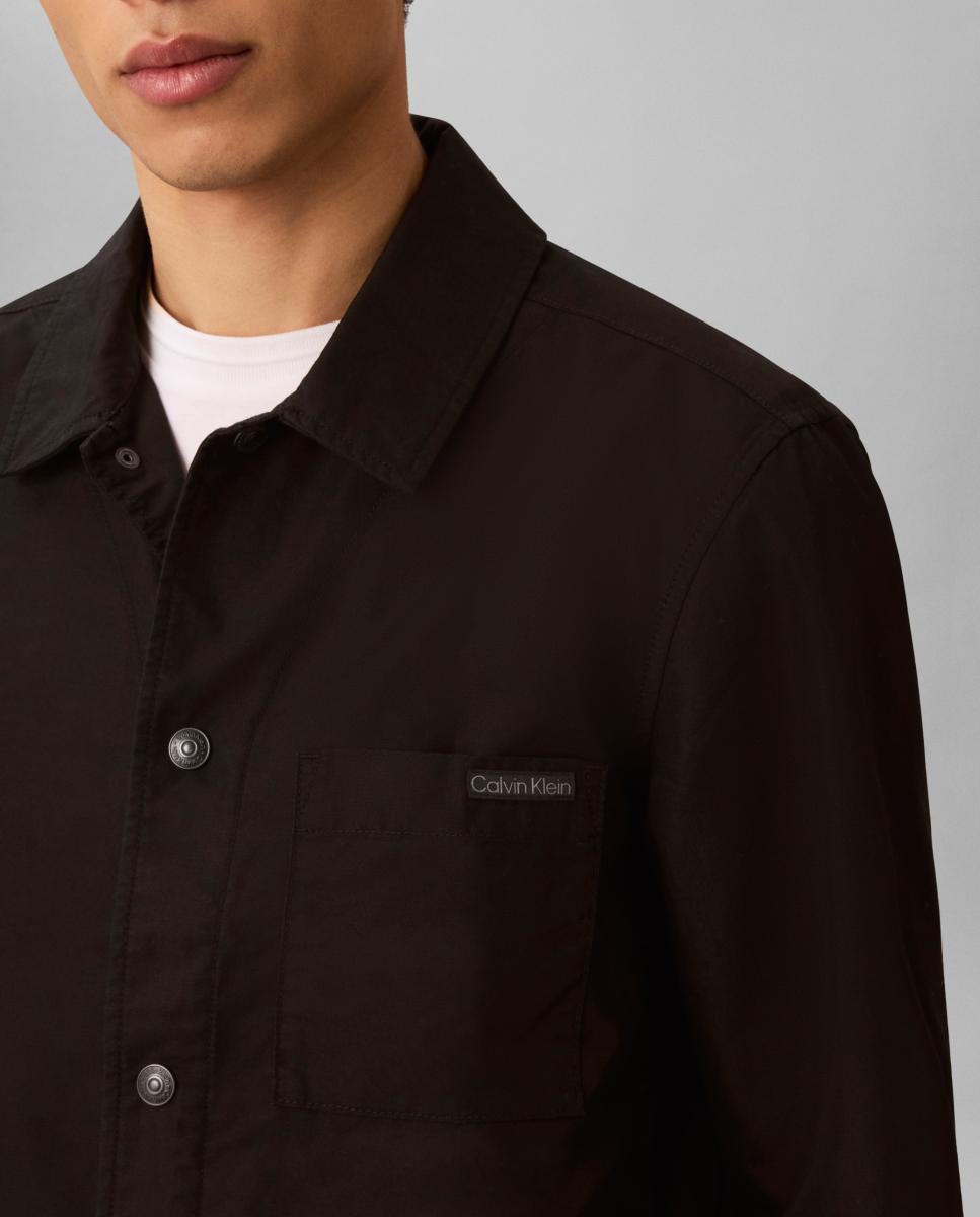 Casaco com Textura Estilo Trucker Preto-3