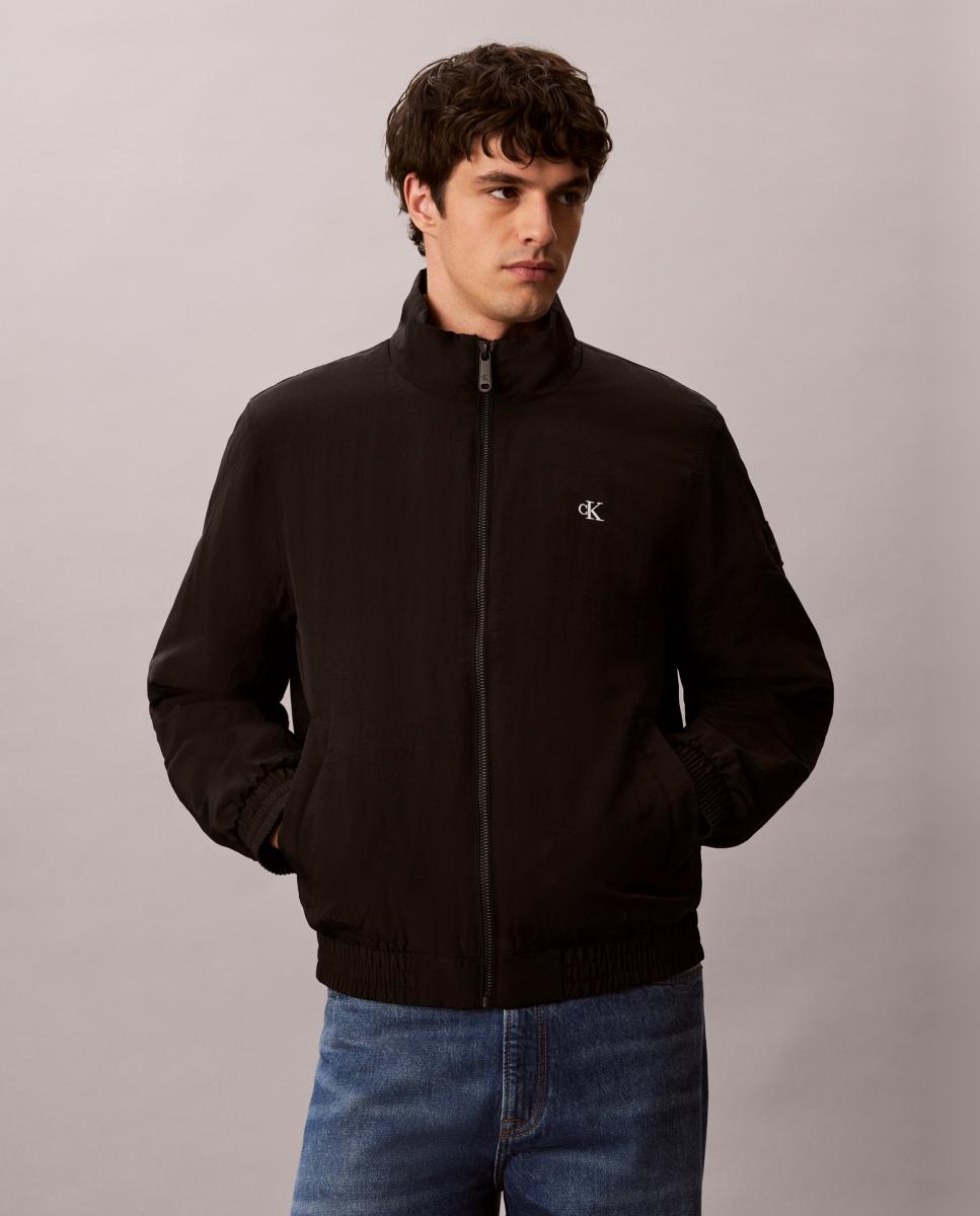 Casaco Estilo Harrington Preto-5