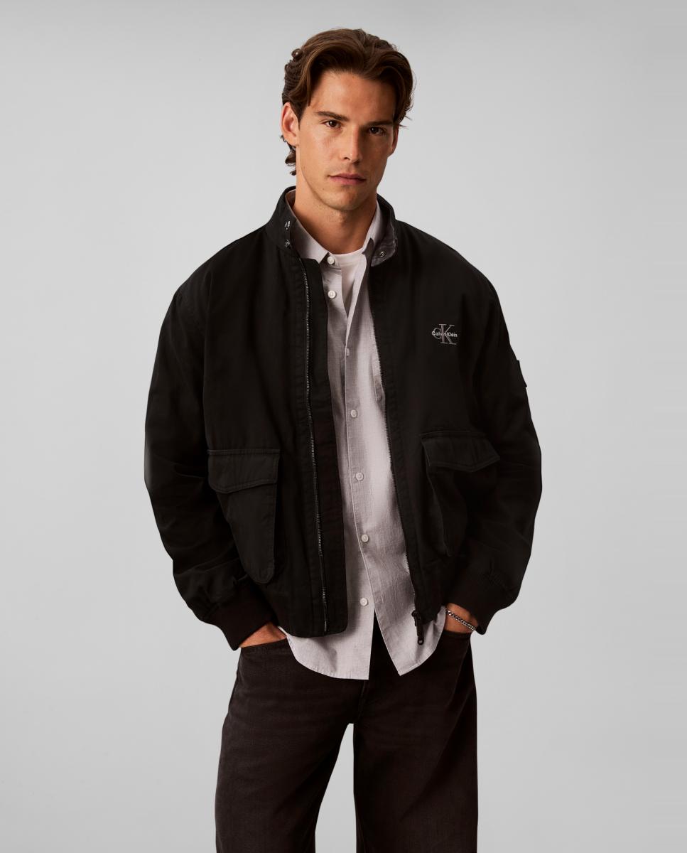 Imagen 0 de Chaqueta Hombre Harrington con forro de franela Negro