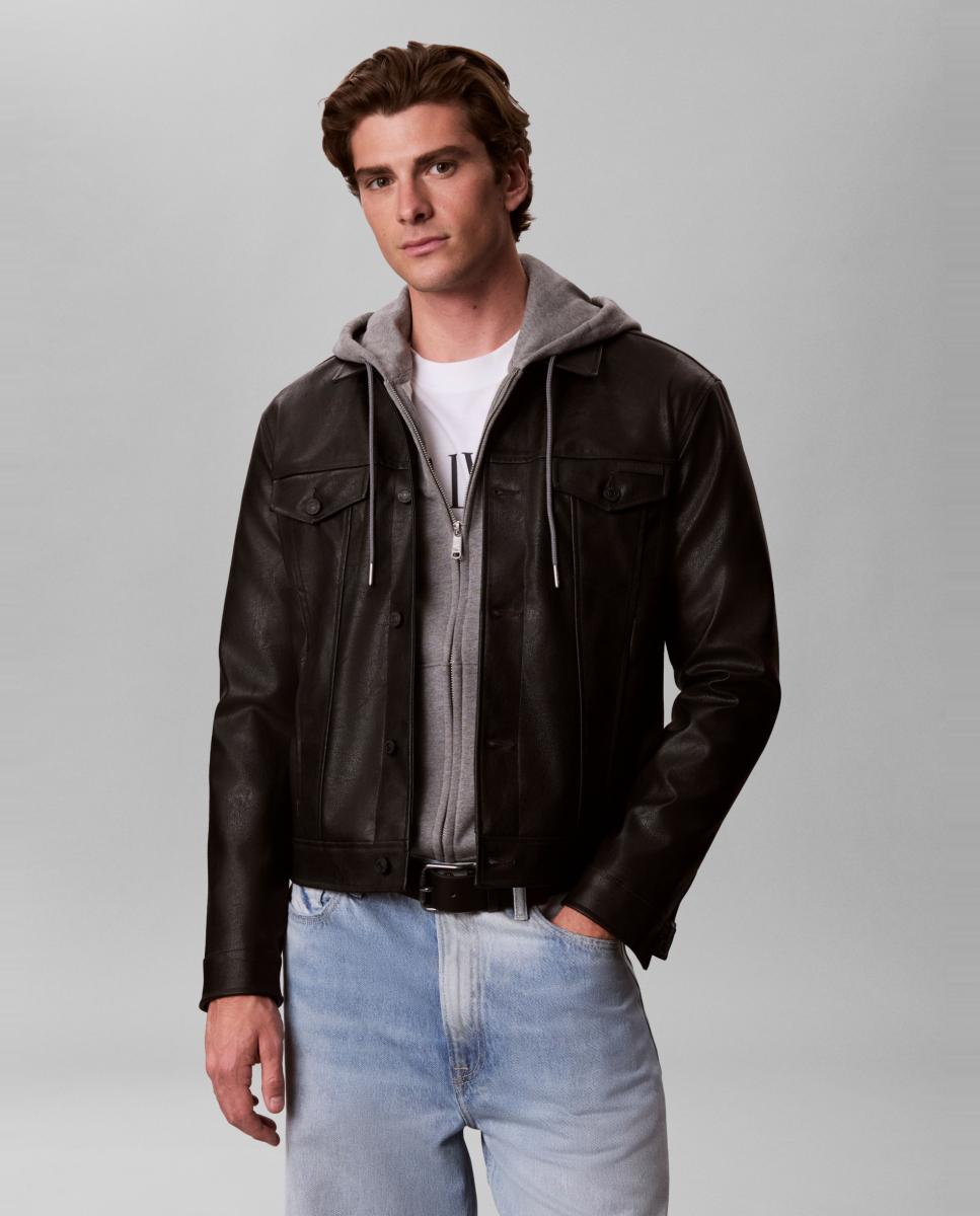 Chaqueta trucker Hombre de polipiel - Calvin Klein Jeans - Negro Negro-1