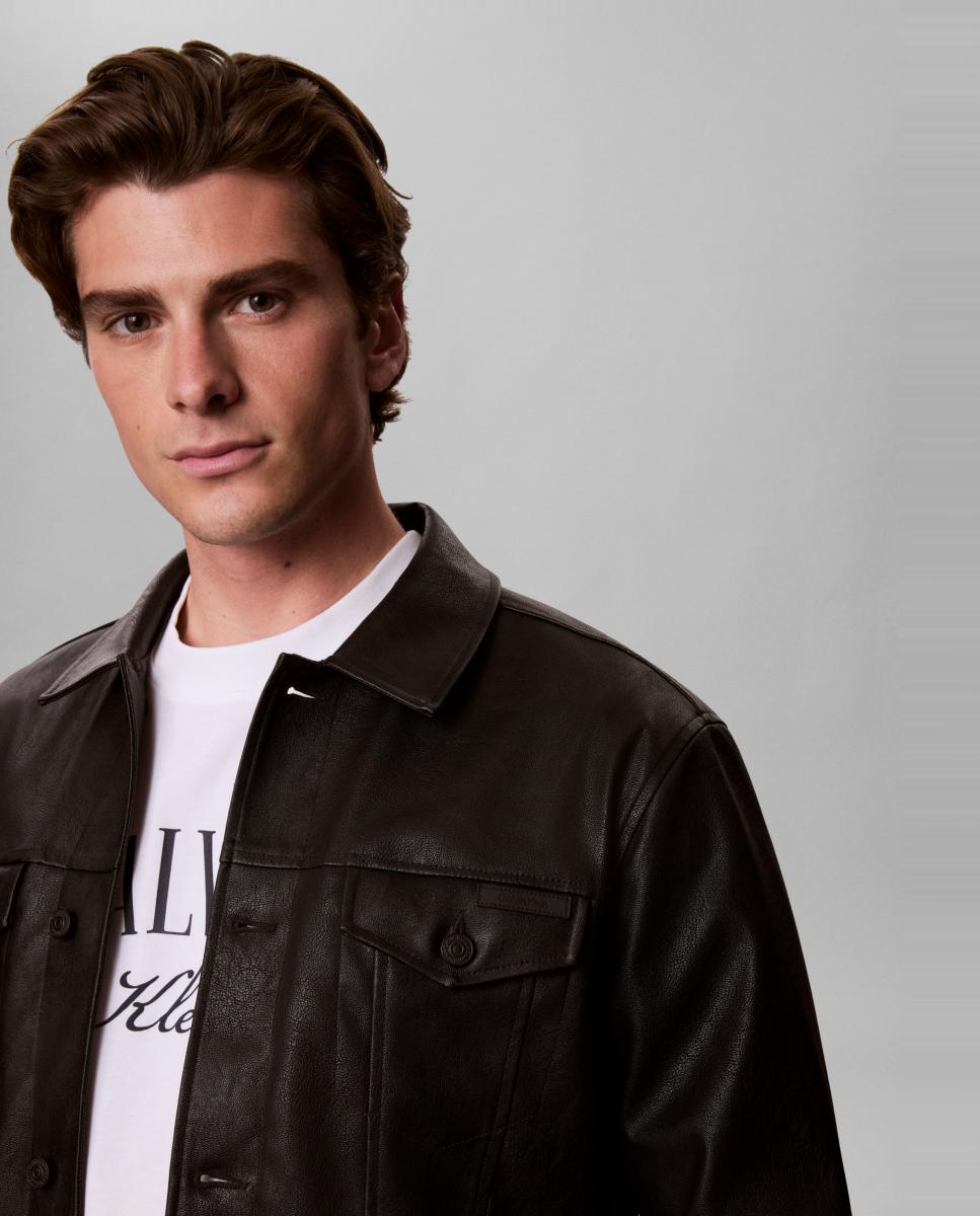 Chaqueta trucker Hombre de polipiel - Calvin Klein Jeans - Negro Negro-3