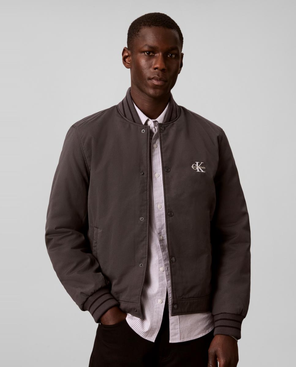 Imagen 0 de Chaqueta Hombre varsity de materiales combinados Gris oscuro