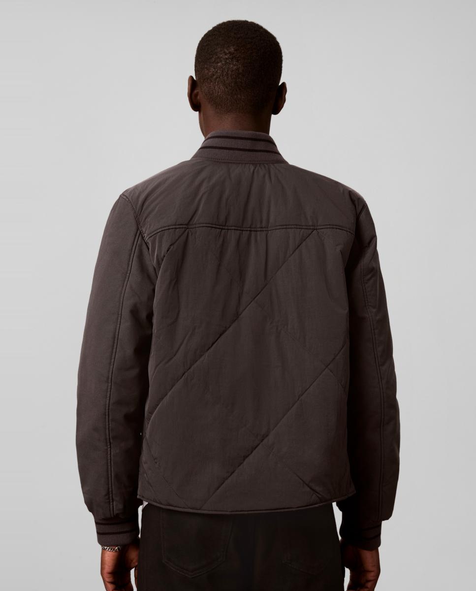 Chaqueta Hombre varsity de materiales combinados - Calvin Klein Jeans - Gris oscuro Gris oscuro-2