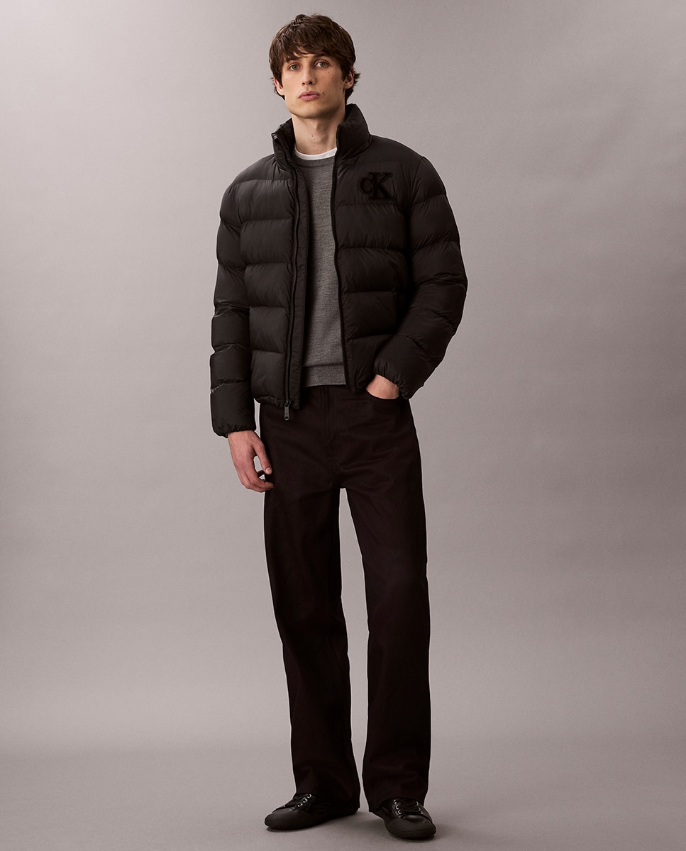 Casaco Puffer com Monograma Preto-6