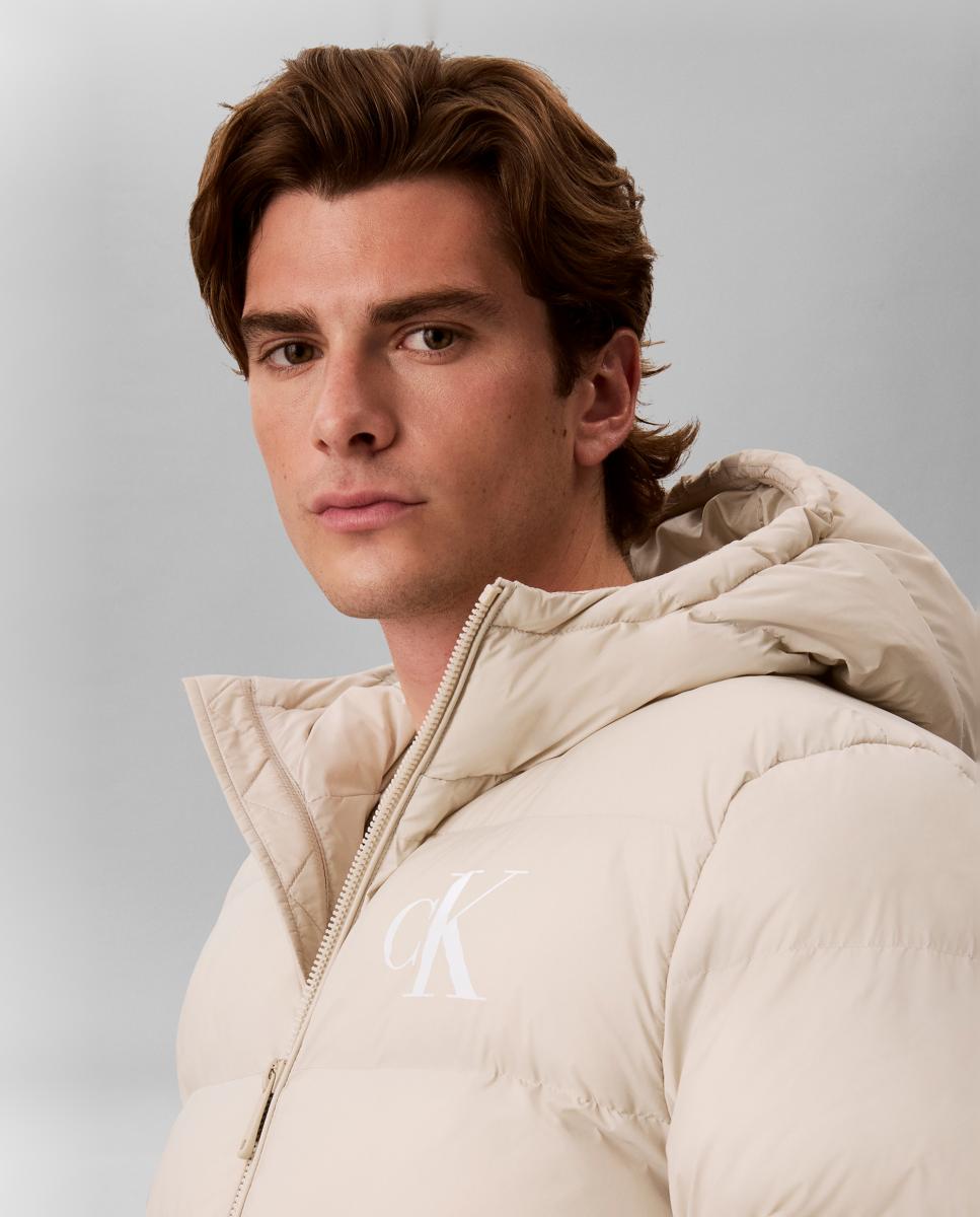 Chaqueta puffer Hombre ligera con capucha - Calvin Klein Jeans - Gris claro Gris claro-4