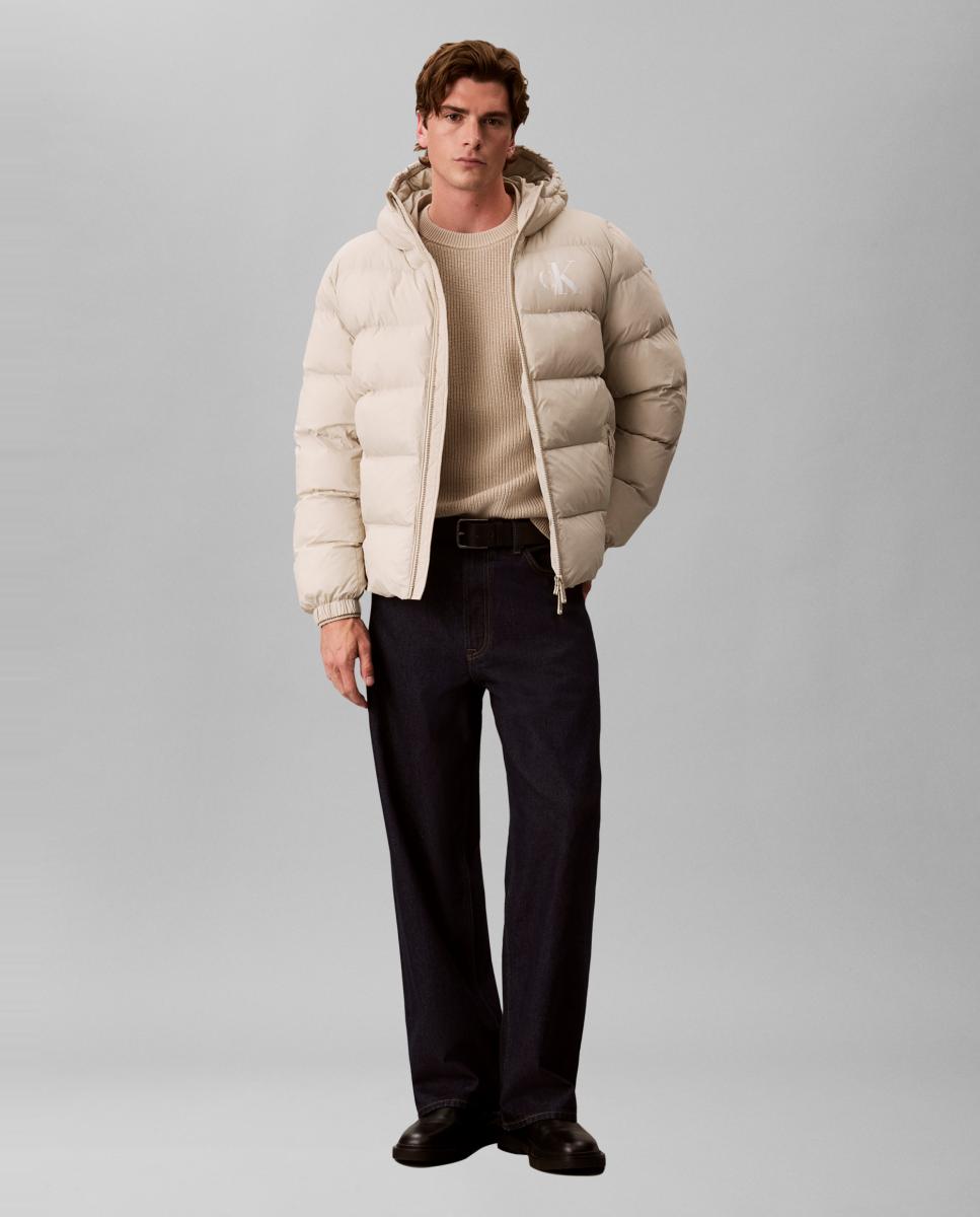 Chaqueta puffer Hombre ligera con capucha - Calvin Klein Jeans - Gris claro Gris claro-6