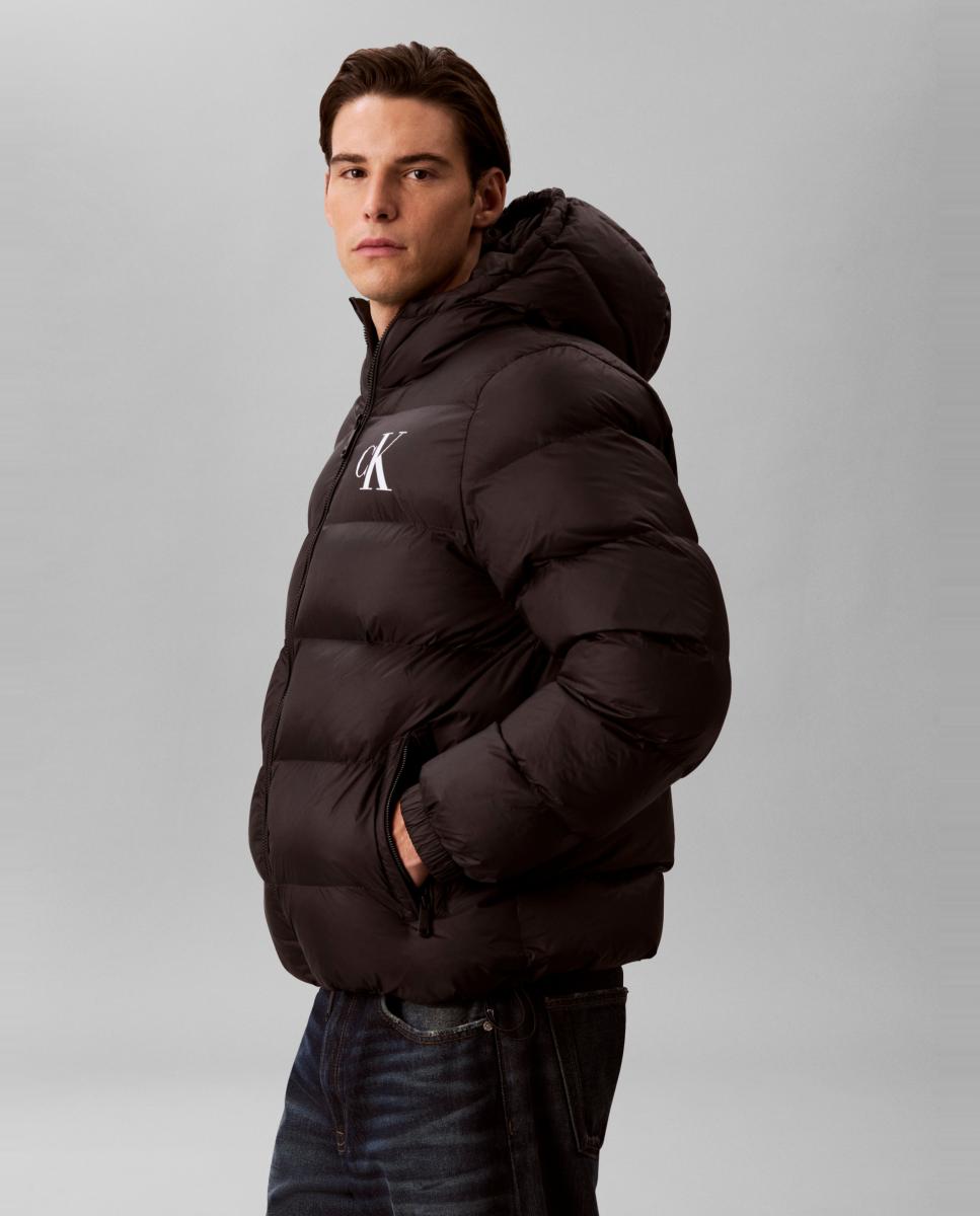 Chaqueta puffer Hombre ligera con capucha - Calvin Klein Jeans - Negro Negro-4