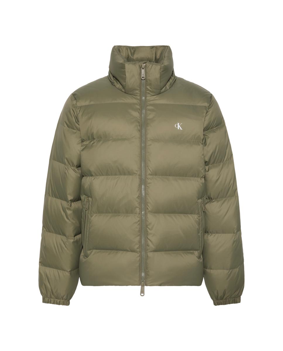 Imagen 0 de Plumífero Hombre nylon con capucha desmontable Verde oscuro
