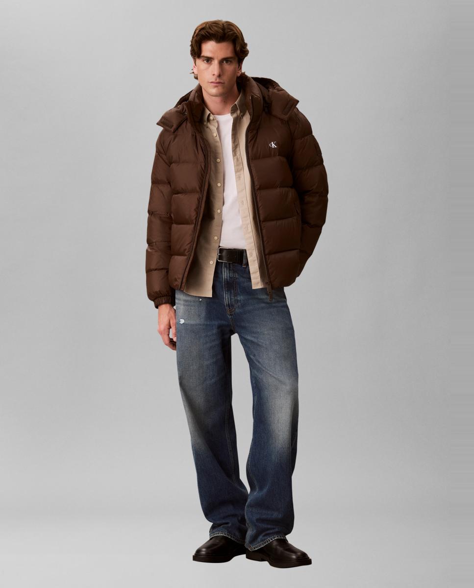 Plumífero Hombre nylon con capucha desmontable - Calvin Klein Jeans - Marrón oscuro Marrón oscuro-6