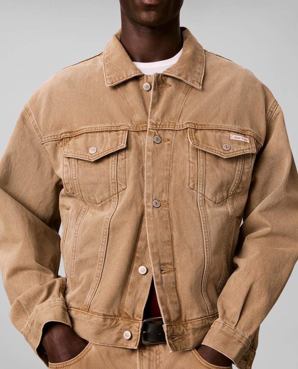 Chaqueta trucker Hombre efecto lavado 90s - Calvin Klein Jeans - Beige Beige-5