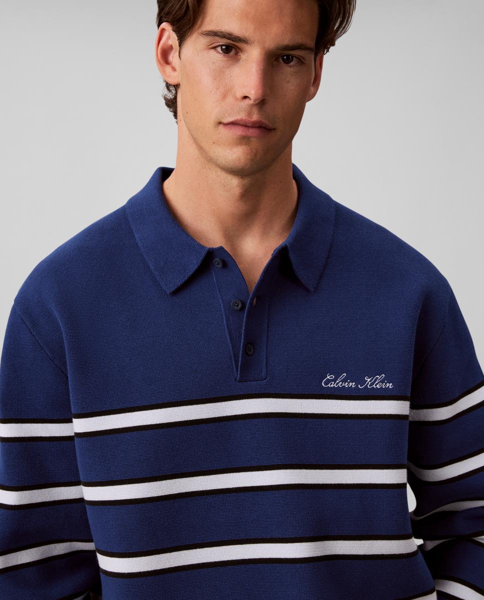 Jersey polo Hombre de algodón a rayas - Calvin Klein Jeans - Azul Azul-3