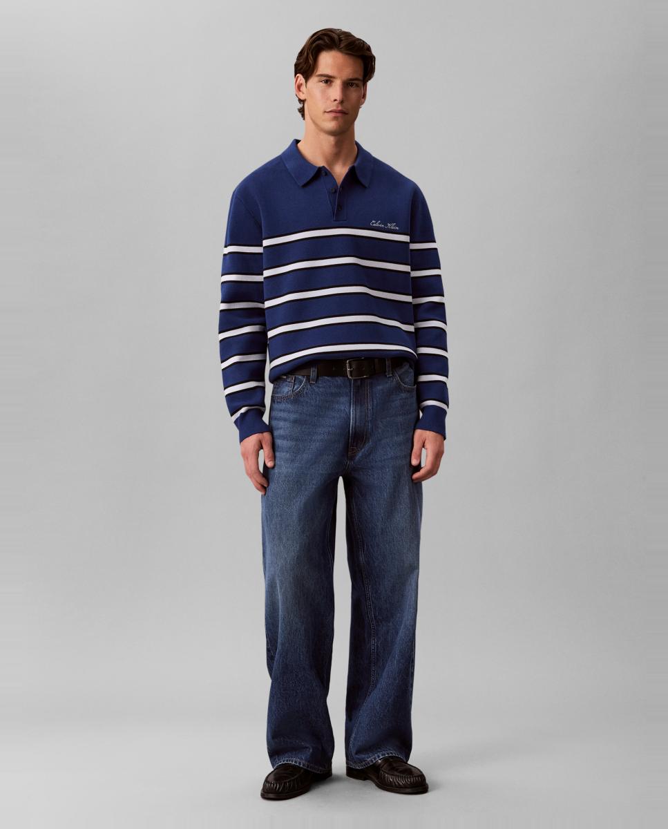Jersey polo Hombre de algodón a rayas - Calvin Klein Jeans - Azul Azul-6