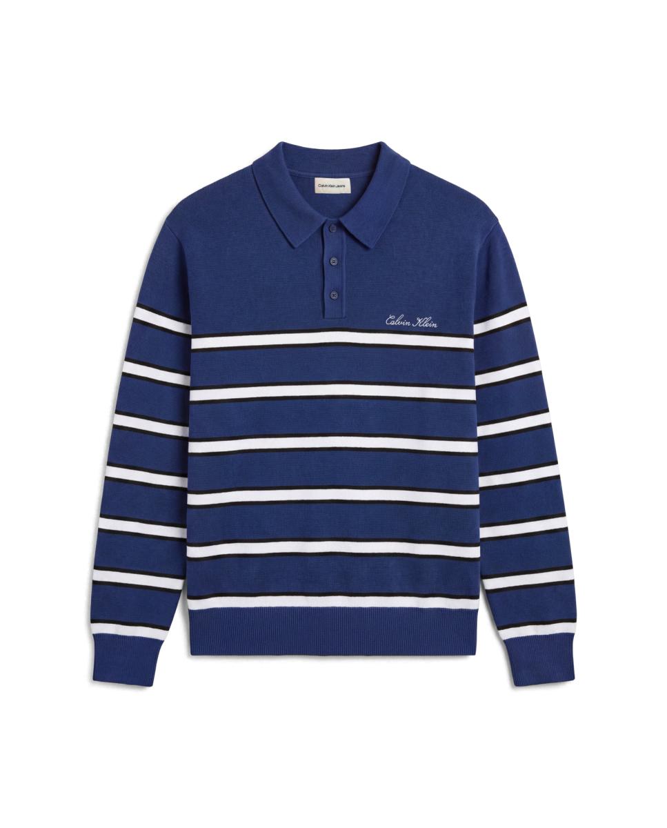 Jersey polo Hombre de algodón a rayas - Calvin Klein Jeans - Azul Azul-5