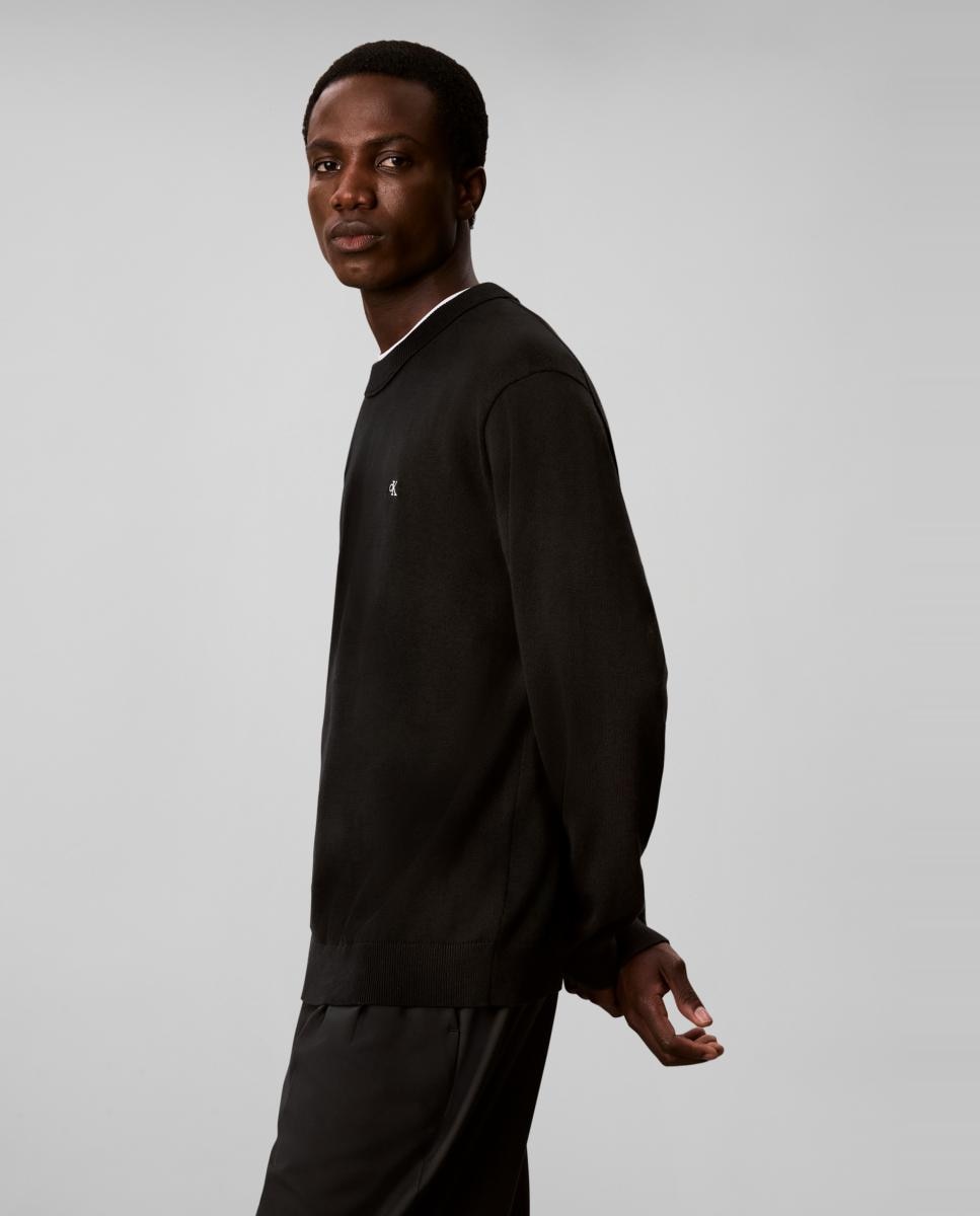 Jersey Hombre algodón cuello redondo clásico - Calvin Klein Jeans - Negro Negro-4