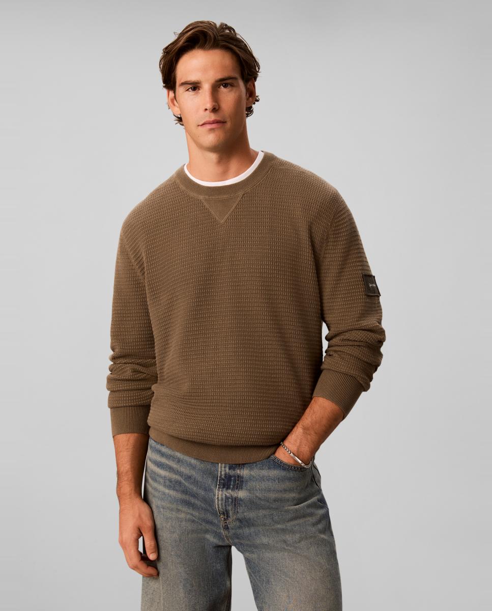 Imagen 1 de Jersey Hombre textura cuello redondo Verde militar