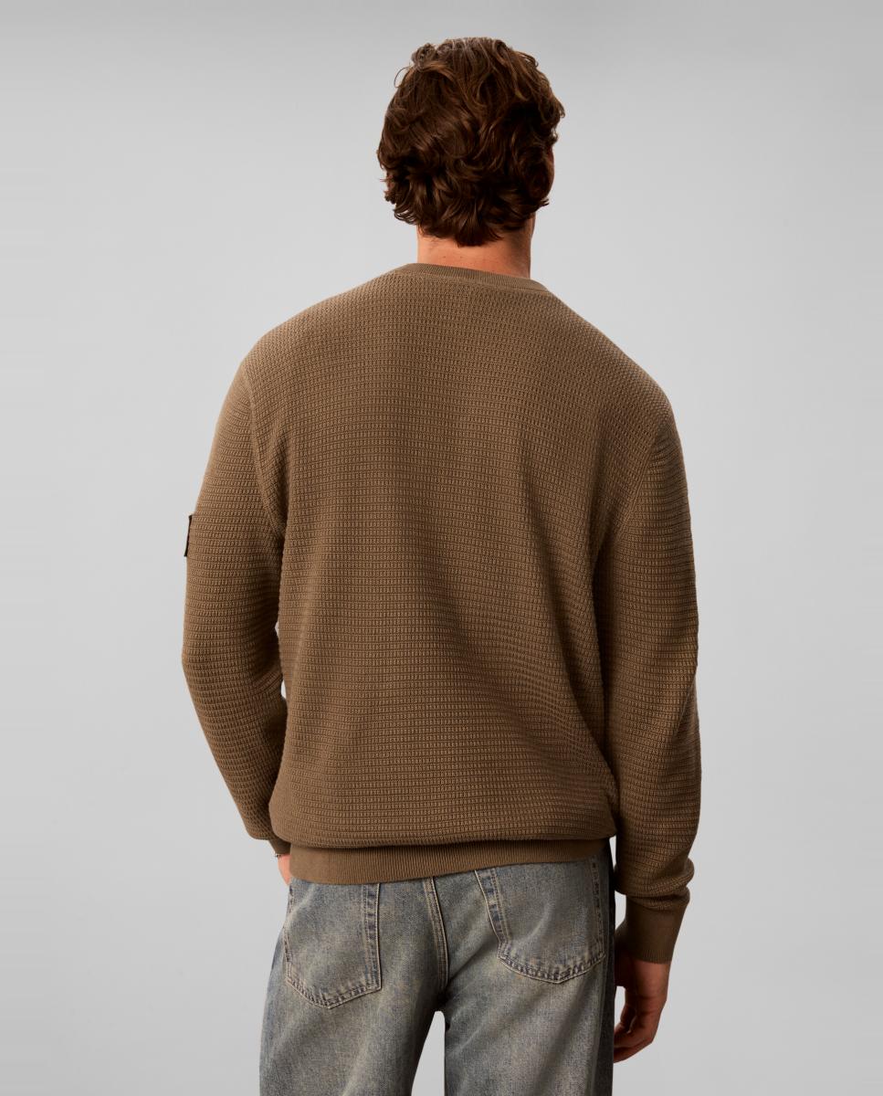 Imagen 2 de Jersey Hombre textura cuello redondo - Calvin Klein Jeans - Verde militar Verde militar