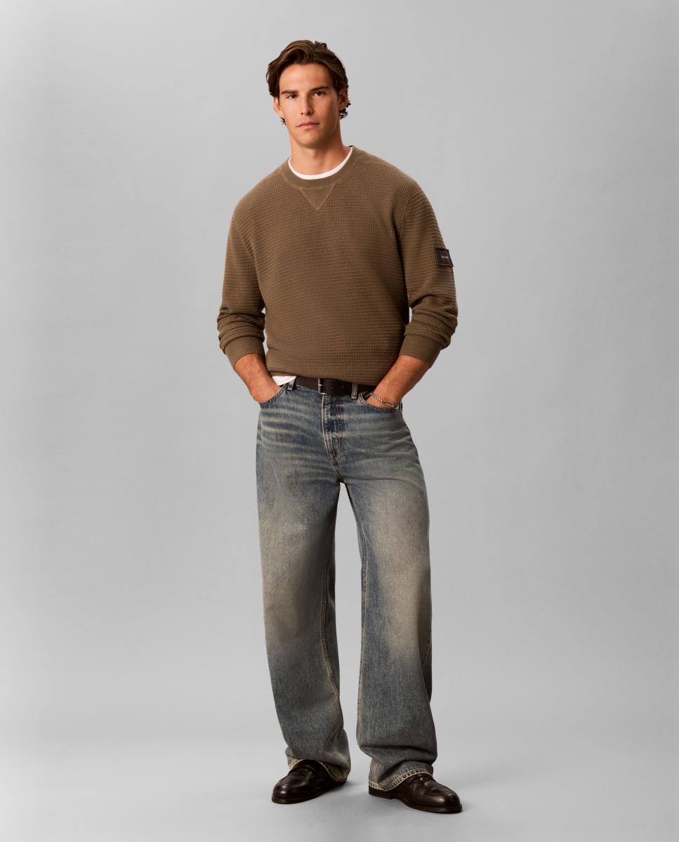 Imagen 6 de Jersey Hombre textura cuello redondo - Calvin Klein Jeans - Verde militar Verde militar