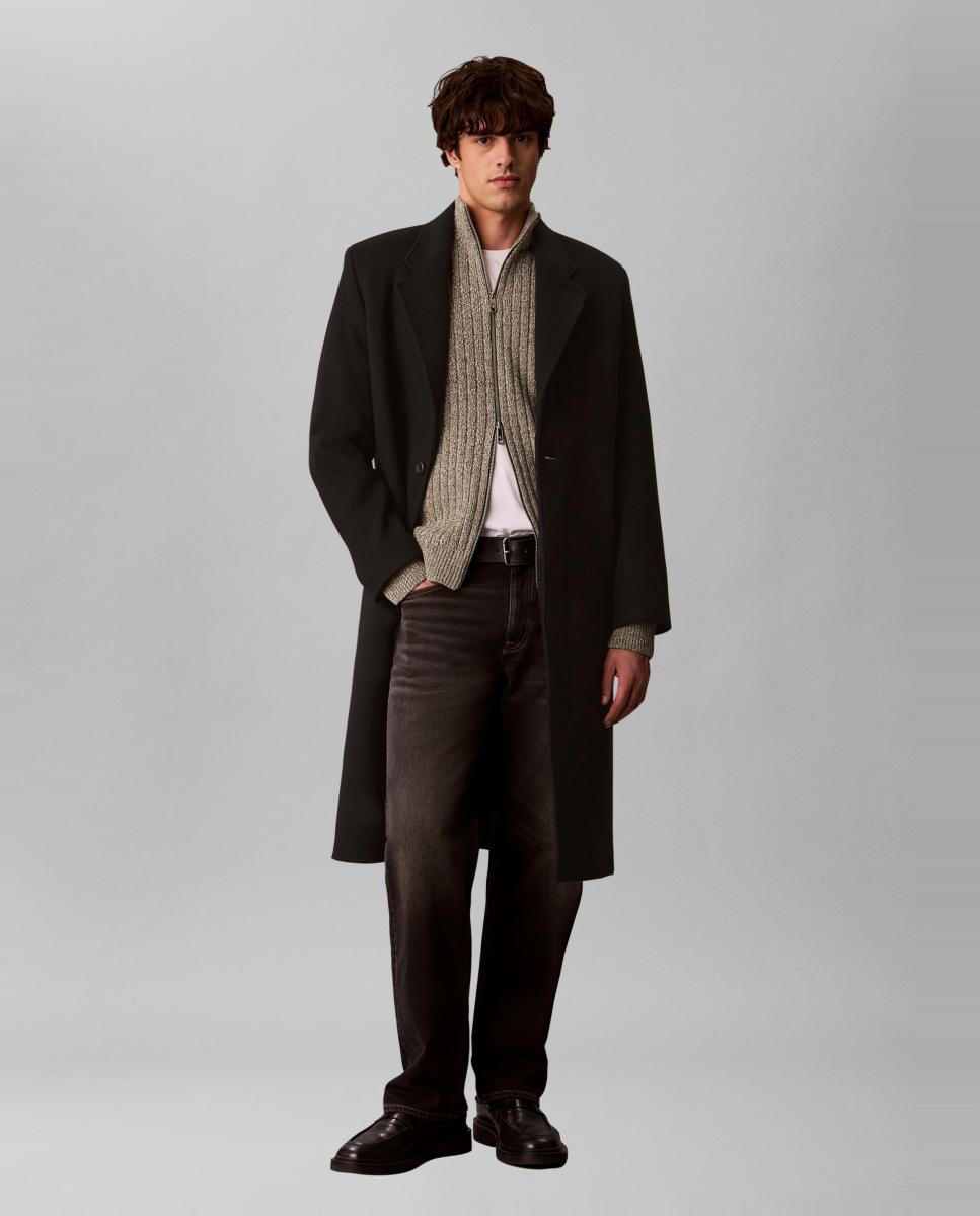 Chaqueta de punto Hombre algodón textura vertical - Calvin Klein Jeans - Verde oscuro Verde oscuro-7