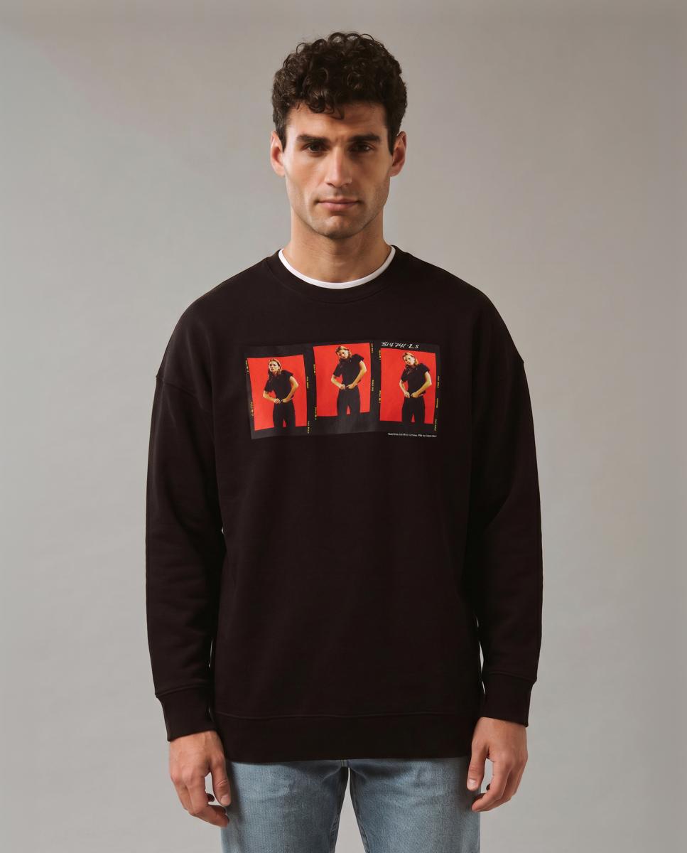 Sweatshirt Cropped Fit Preto-1