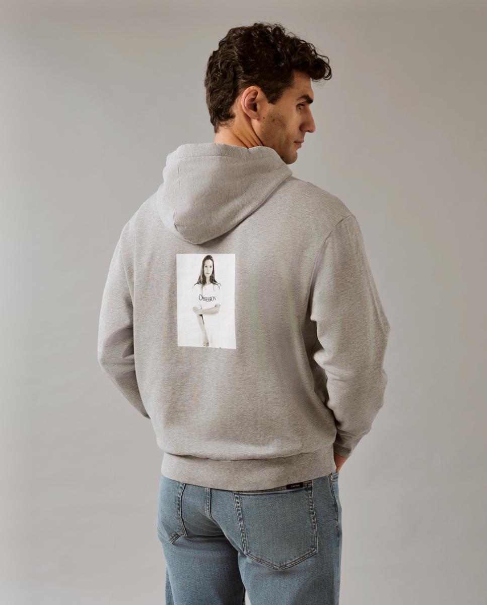 Sweatshirt com Estampado Gráfico Kate Moss Cinzento-2