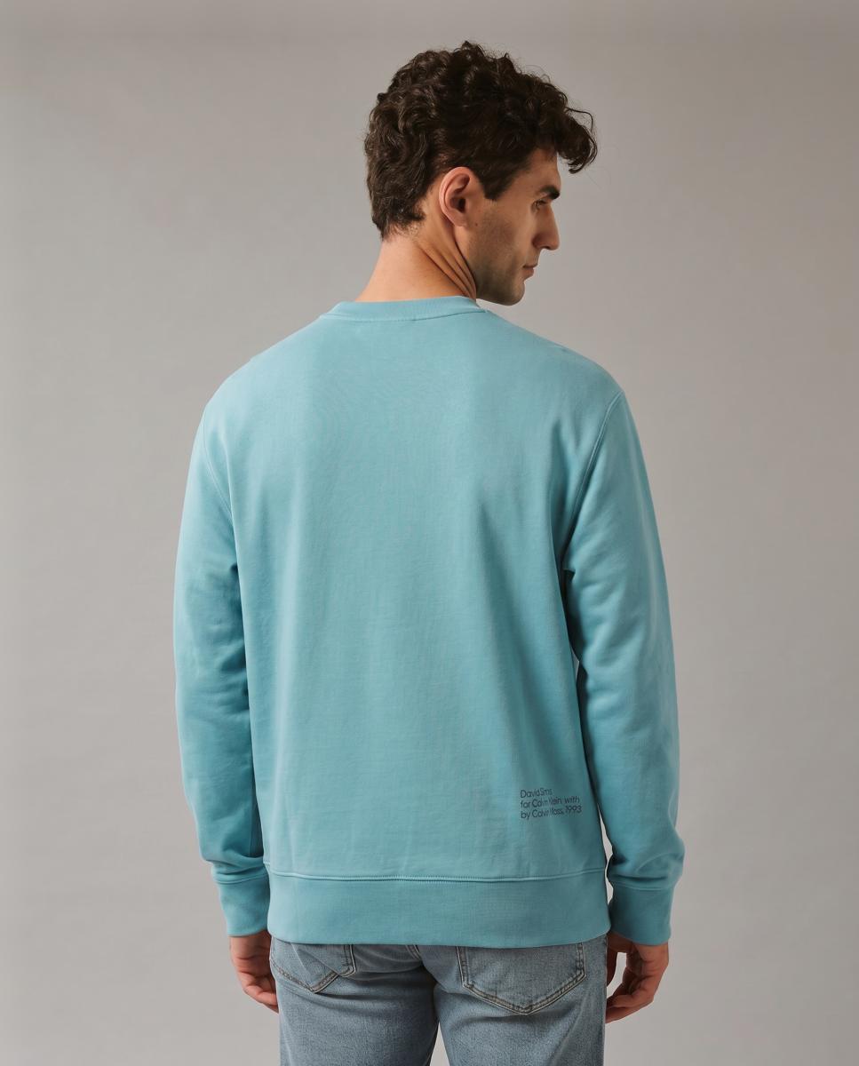 Sweatshirt com Estampado Gráfico Kate Moss Azul-2