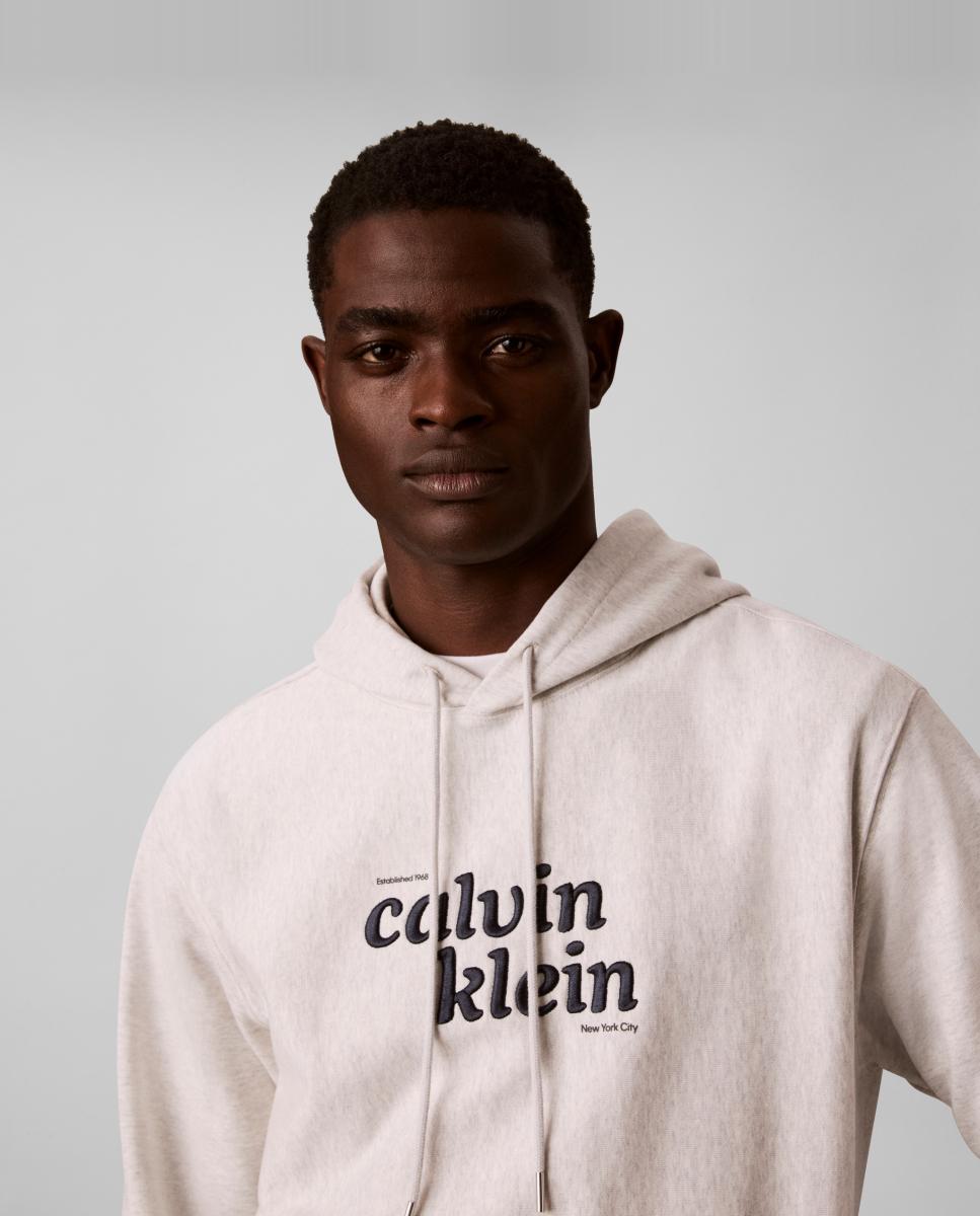 Sweatshirt com Capuz e Estampado Gráfico Cinzento-claro-3