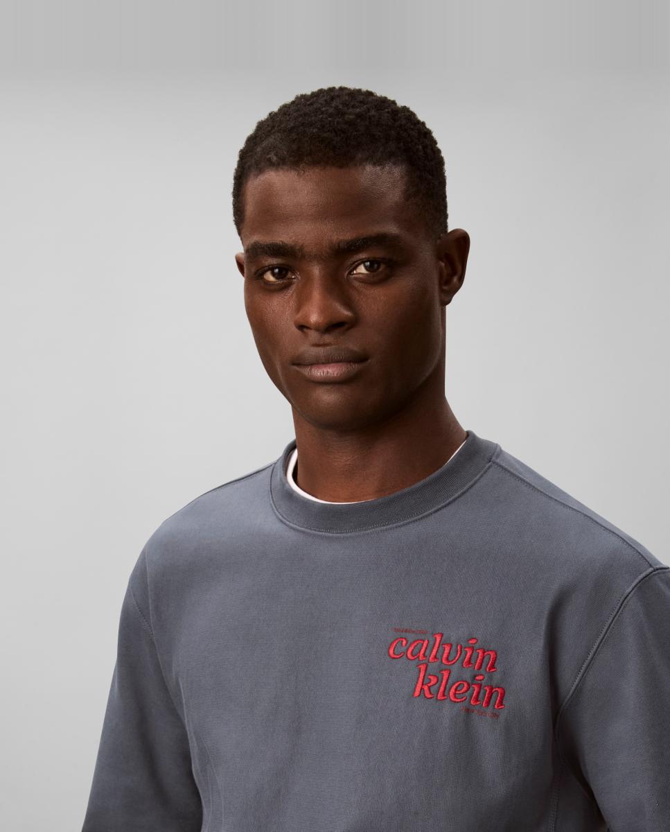 Sweatshirt com Estampado Clássico Azul-3