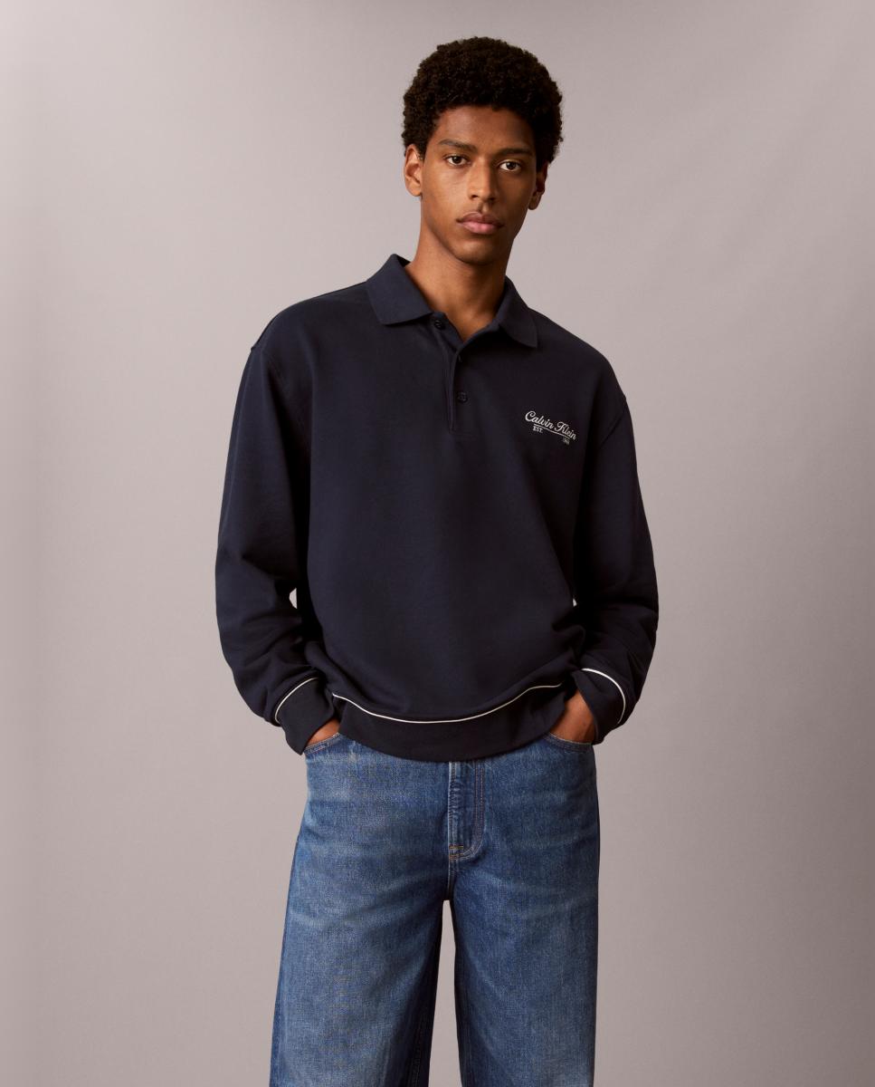 Imagen 0 de Sudadera Hombre con cuello polo Azul marino