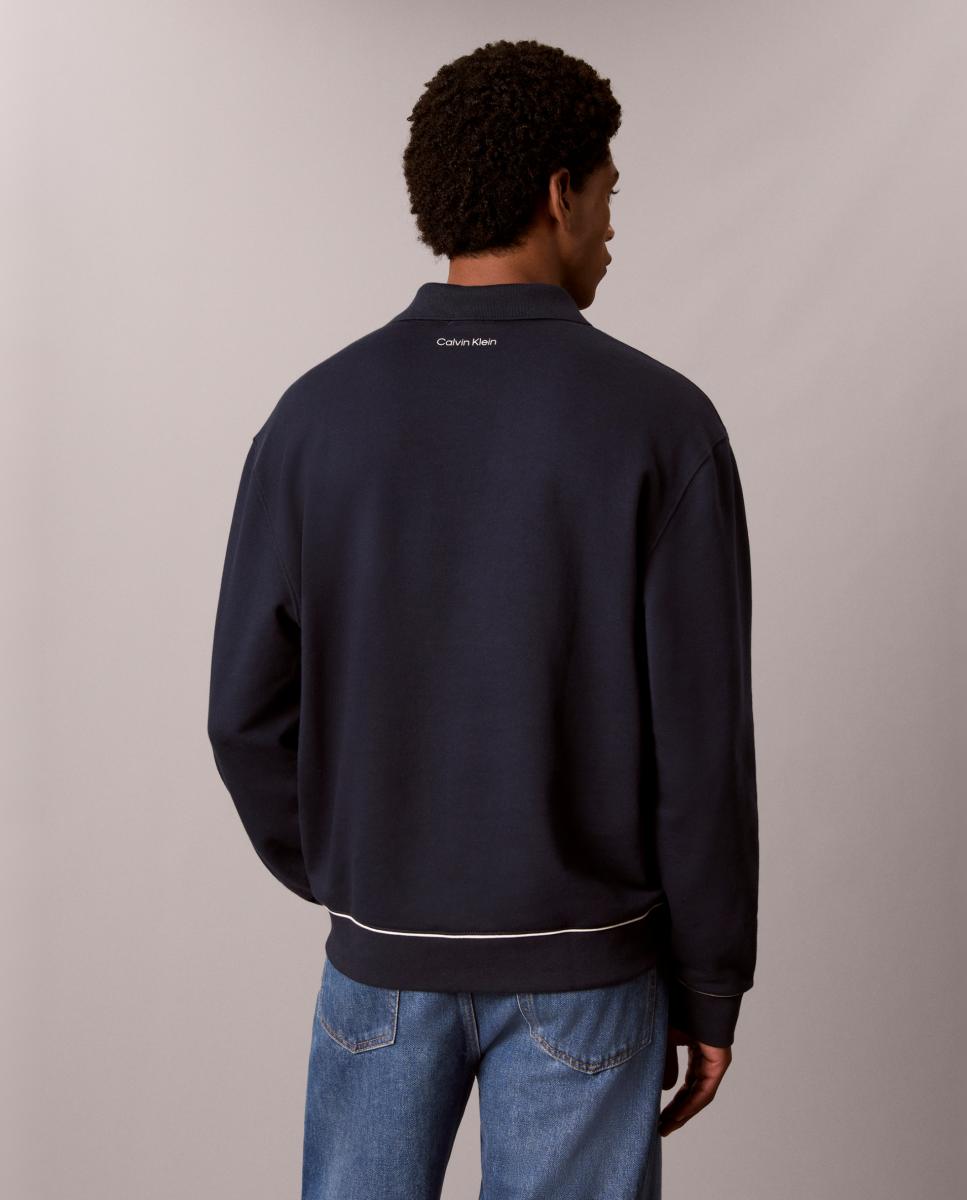 Sudadera Hombre con cuello polo - Calvin Klein Jeans - Azul marino Azul marino-5