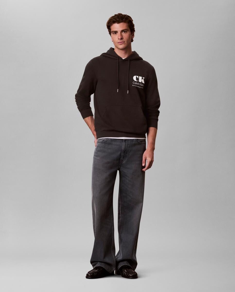Sweatshirt com Capuz e Estampado Gráfico Preto-5