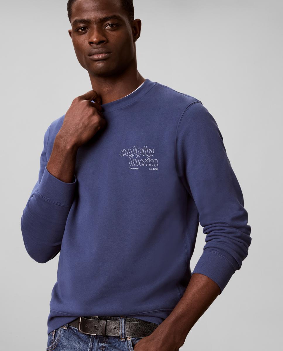 Sweatshirt com Estampado Clássico Azul-3