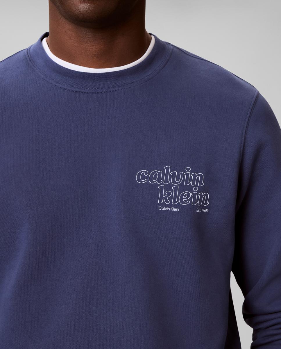 Sweatshirt com Estampado Clássico Azul-4