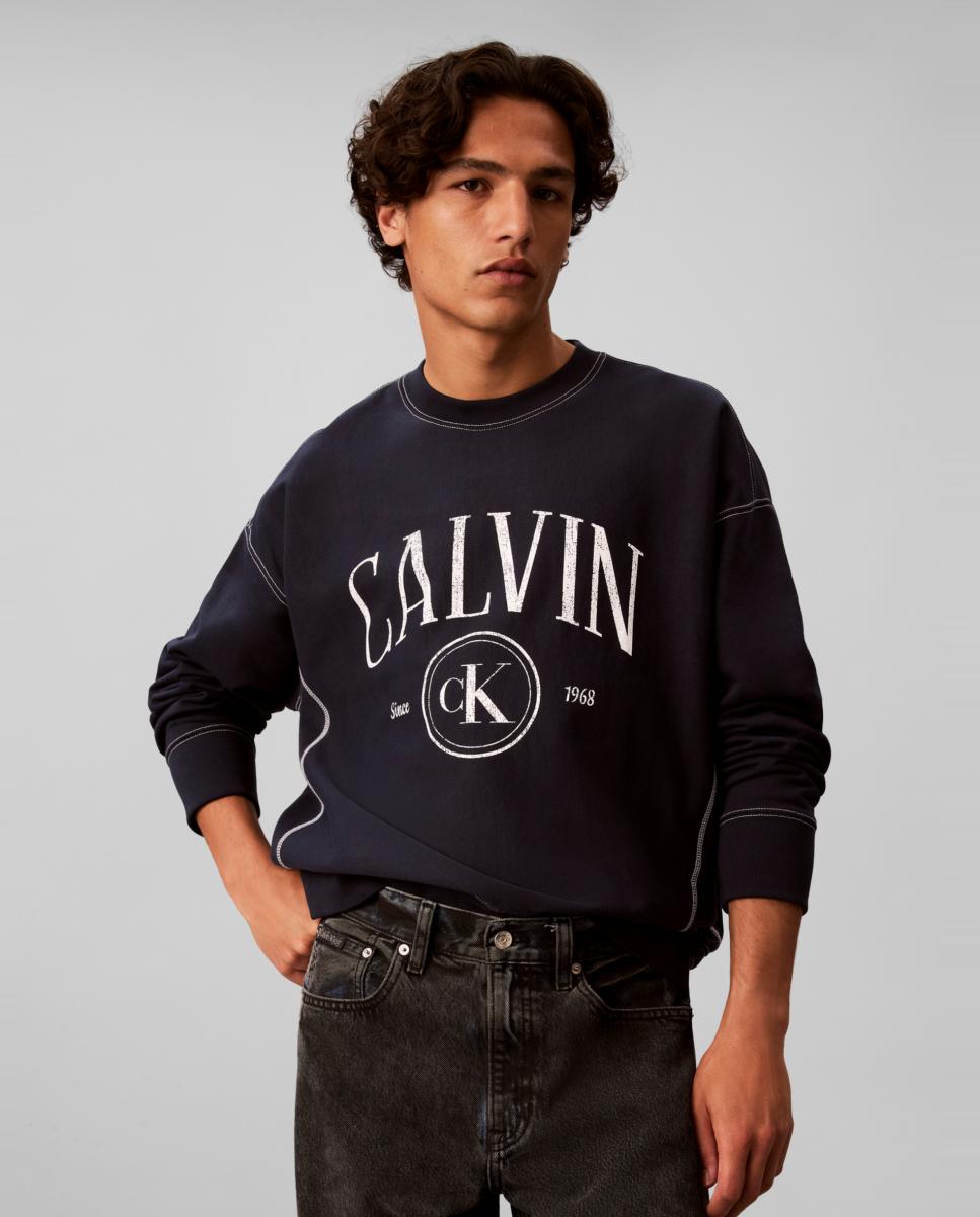 Sudadera Hombre con costuras en contraste - Calvin Klein Jeans - Azul marino Azul marino-1
