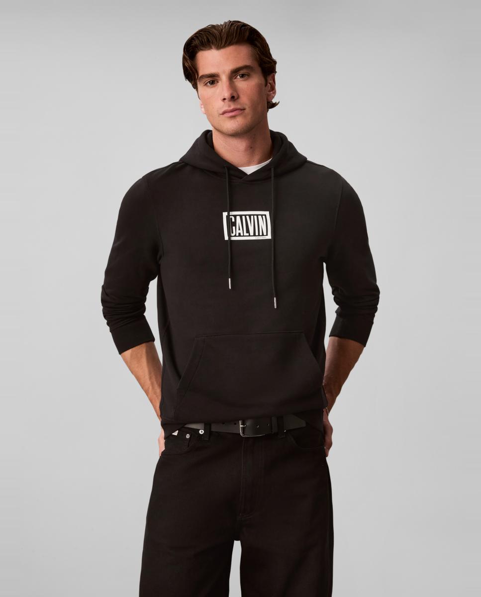 Sudadera hoodie Hombre con box logo - Calvin Klein Jeans - Negro Negro-1