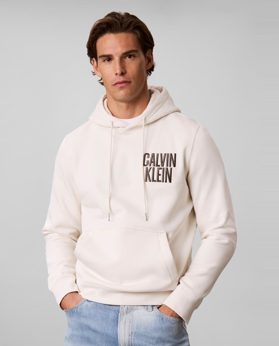 Imagen 0 de Sudadera hoodie Hombre fleece con logo bold Crudo