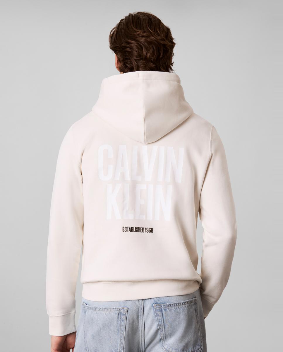 Sudadera hoodie Hombre fleece con logo bold - Calvin Klein Jeans - Crudo Crudo-2