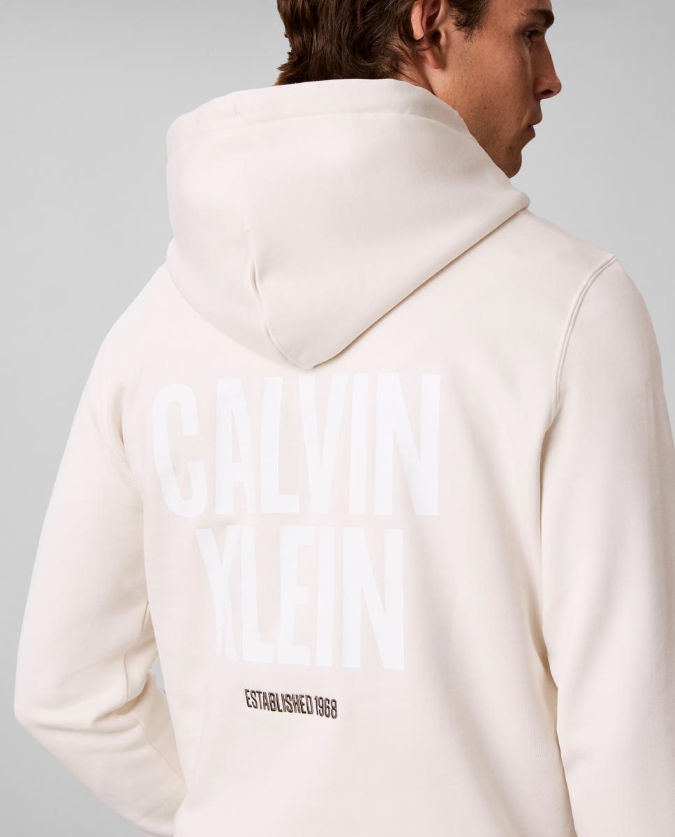 Sudadera hoodie Hombre fleece con logo bold - Calvin Klein Jeans - Crudo Crudo-3