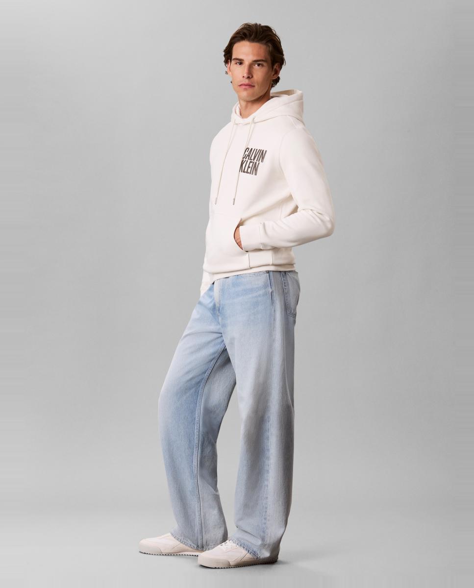 Sudadera hoodie Hombre fleece con logo bold - Calvin Klein Jeans - Crudo Crudo-4