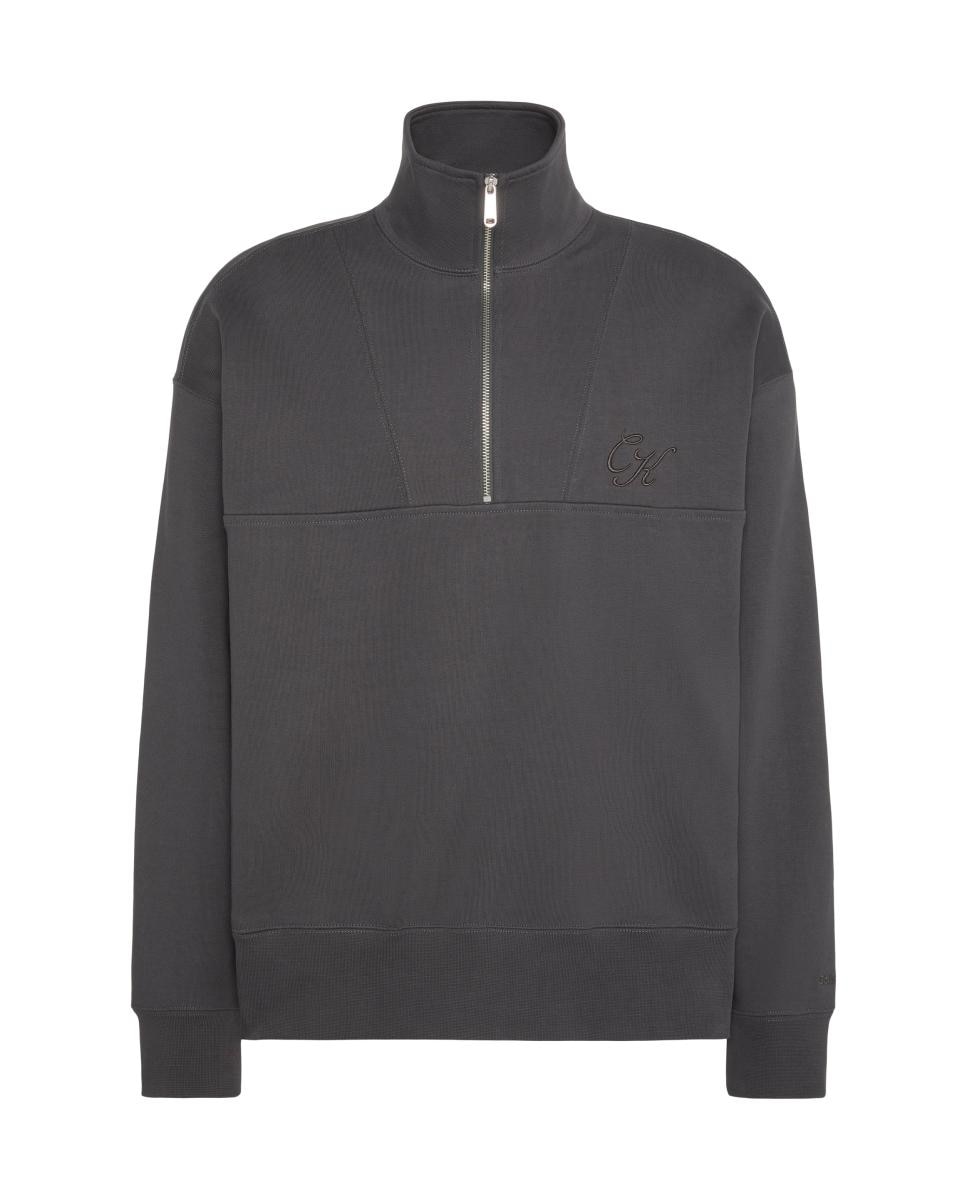 Sudadera Hombre con logo script - Calvin Klein Jeans - Gris oscuro Gris oscuro-1
