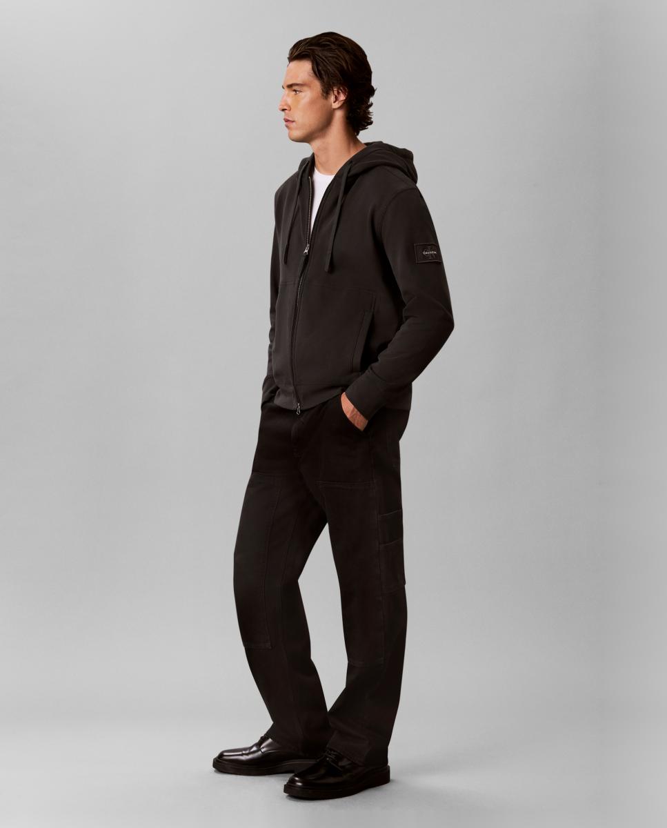 Sudadera hoodie Hombre con cremallera y badge - Calvin Klein Jeans - Negro Negro-4